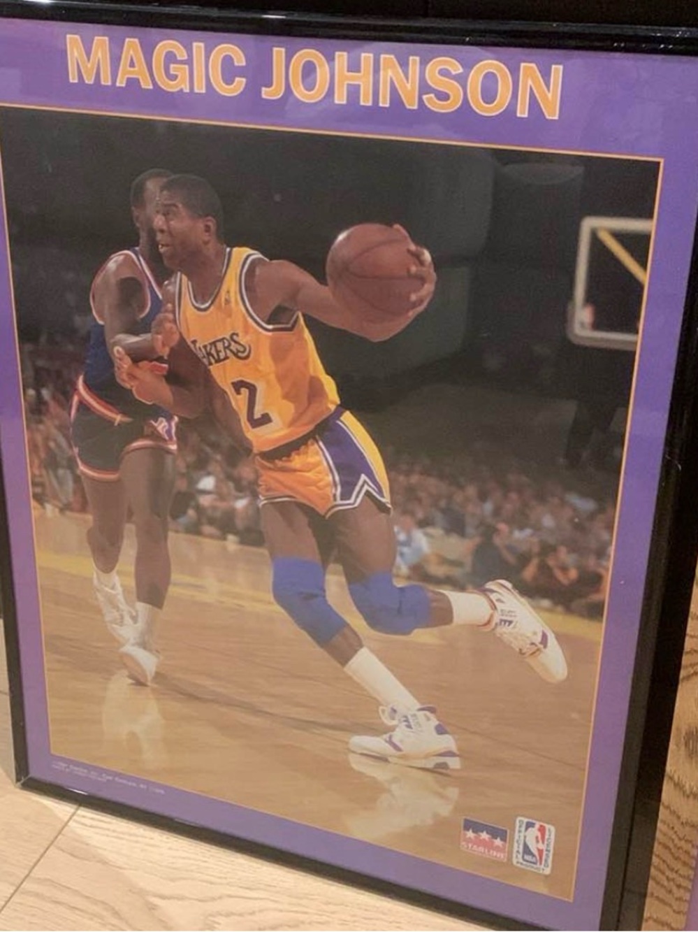 Magic Johnson LA Lakers - Purple Wall Art Poster